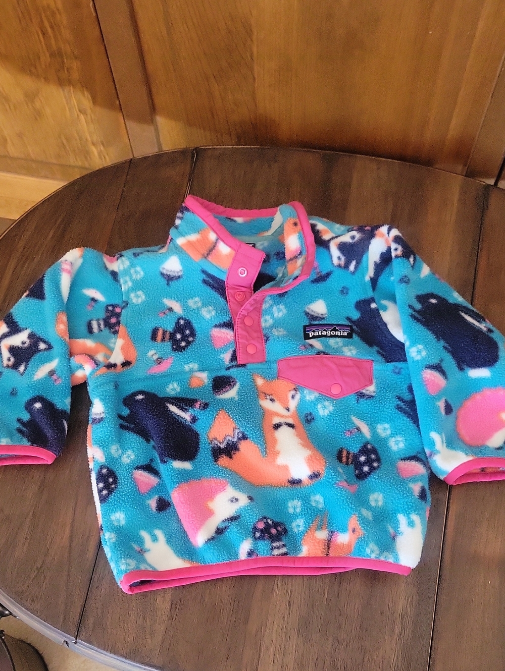 Patagonia Baby Synchilla Snap Pullover Fleece Snap Jacket Animal 6-12 Months